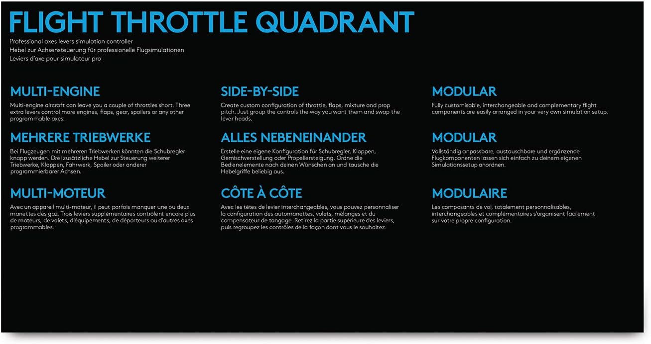 Thumbnail 3 de Logitech 945-000015 Joystick — Saitek Pro Flight modulable pour multis moteurs