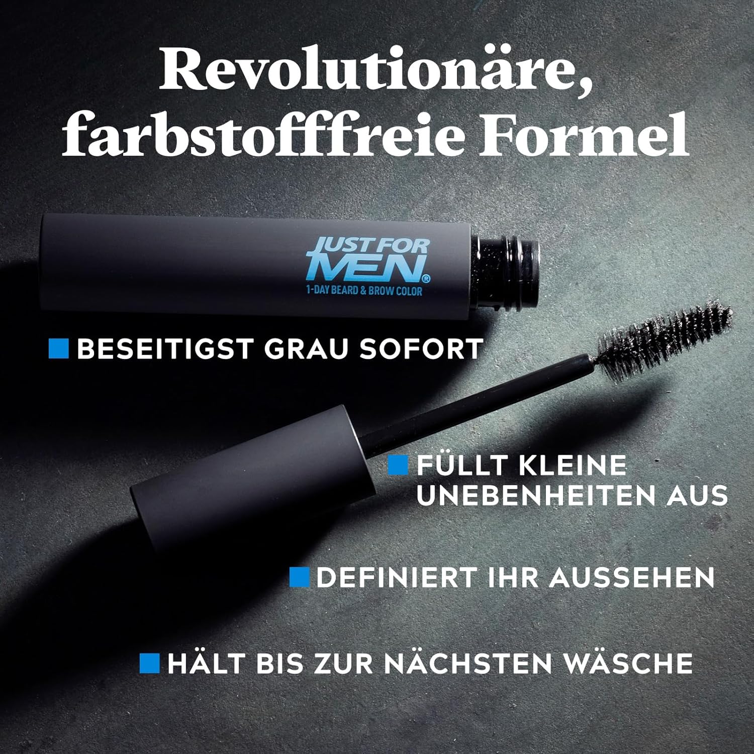 Detalle de Just for Men 1-Tages Bart- & Augenbrauenfarbe – Dunkelbraun (1 Tag) für Bart und Augenbrauen, temporär