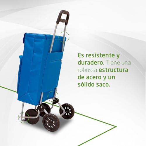 Detalle de Amig Carro de la Compra de 4 Ruedas con Bolsillo Térmico – Capacidad 48 L y 15 kg