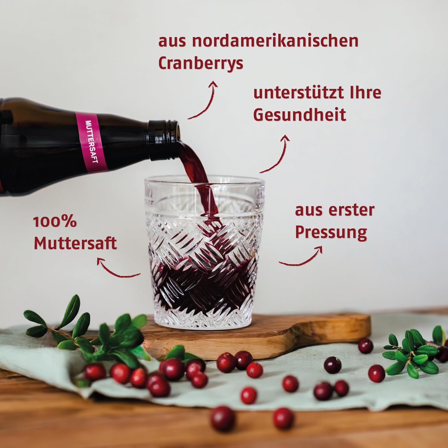 Detalle de RABENHORST Cranberry Muttersaft 3er Pack (3 x 700 ml) – Direktsaft aus erster Pressung