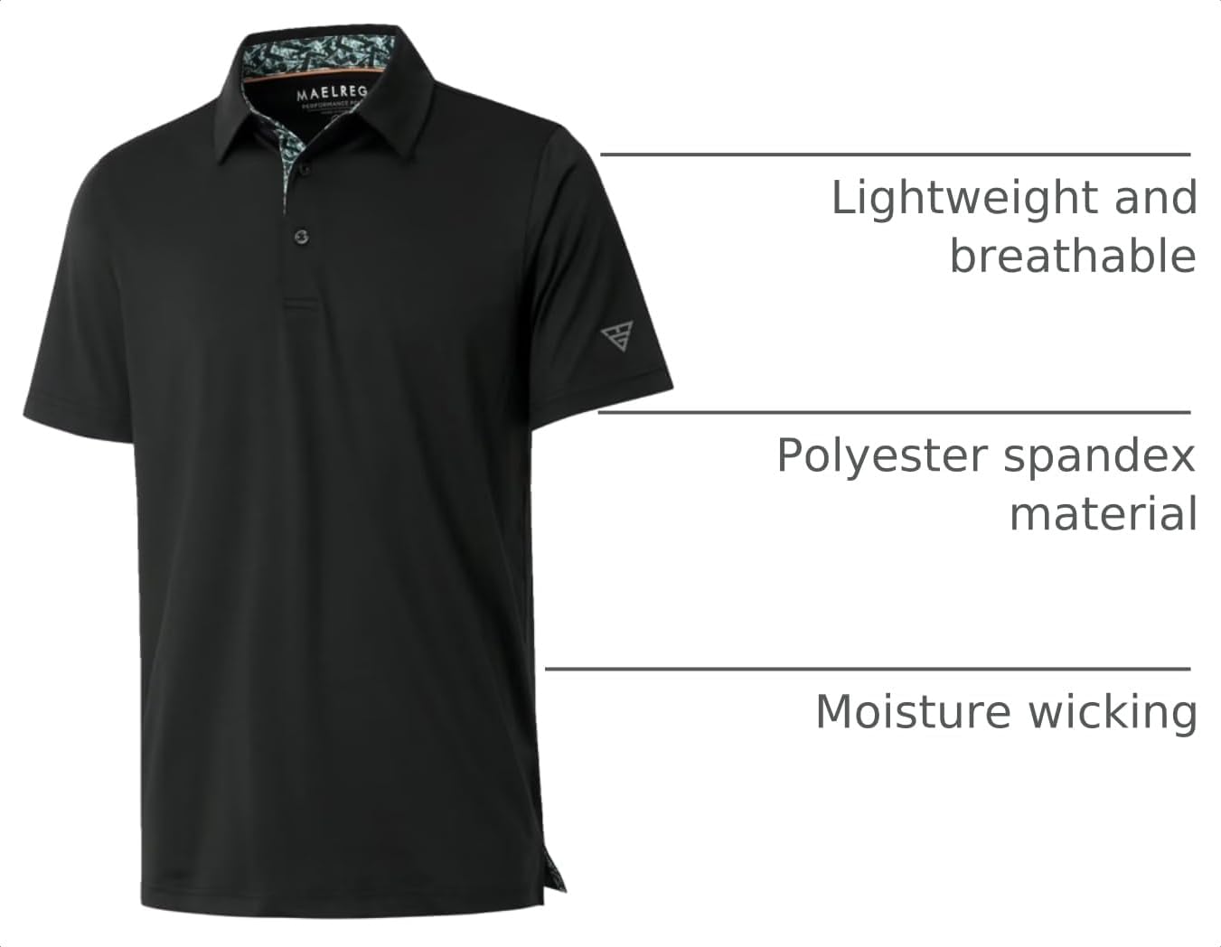 Detalle 2 de M MAELREG Men’s Polo Shirts (Short and Long Sleeve) Dry-Fit Casual Golf Performance Polos