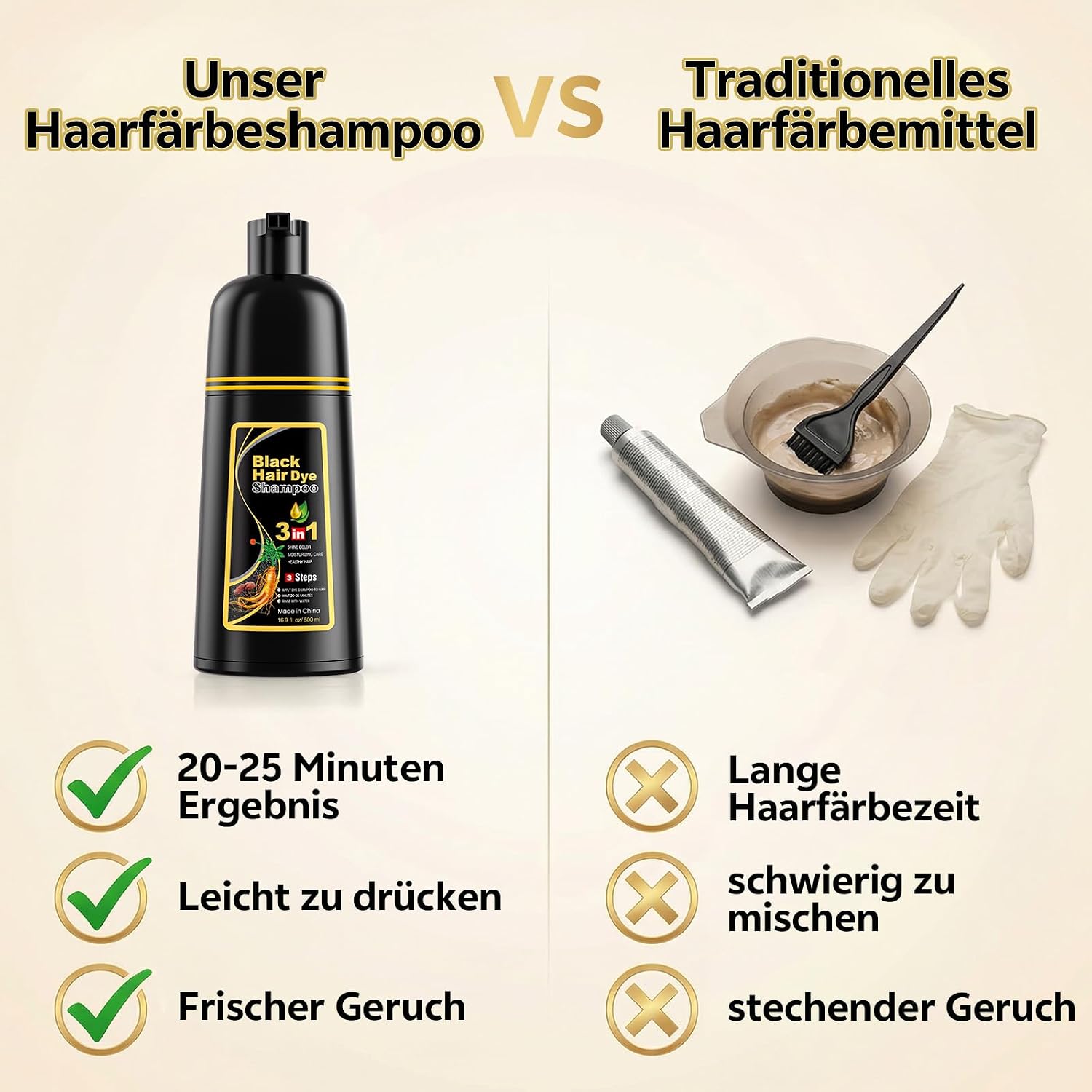 Thumbnail 6 de JUANCHI Schwarzes Haarfärbeshampoo 3-in-1 für graues Haar – Haarfärbeshampoo Schwarz, 500 ml