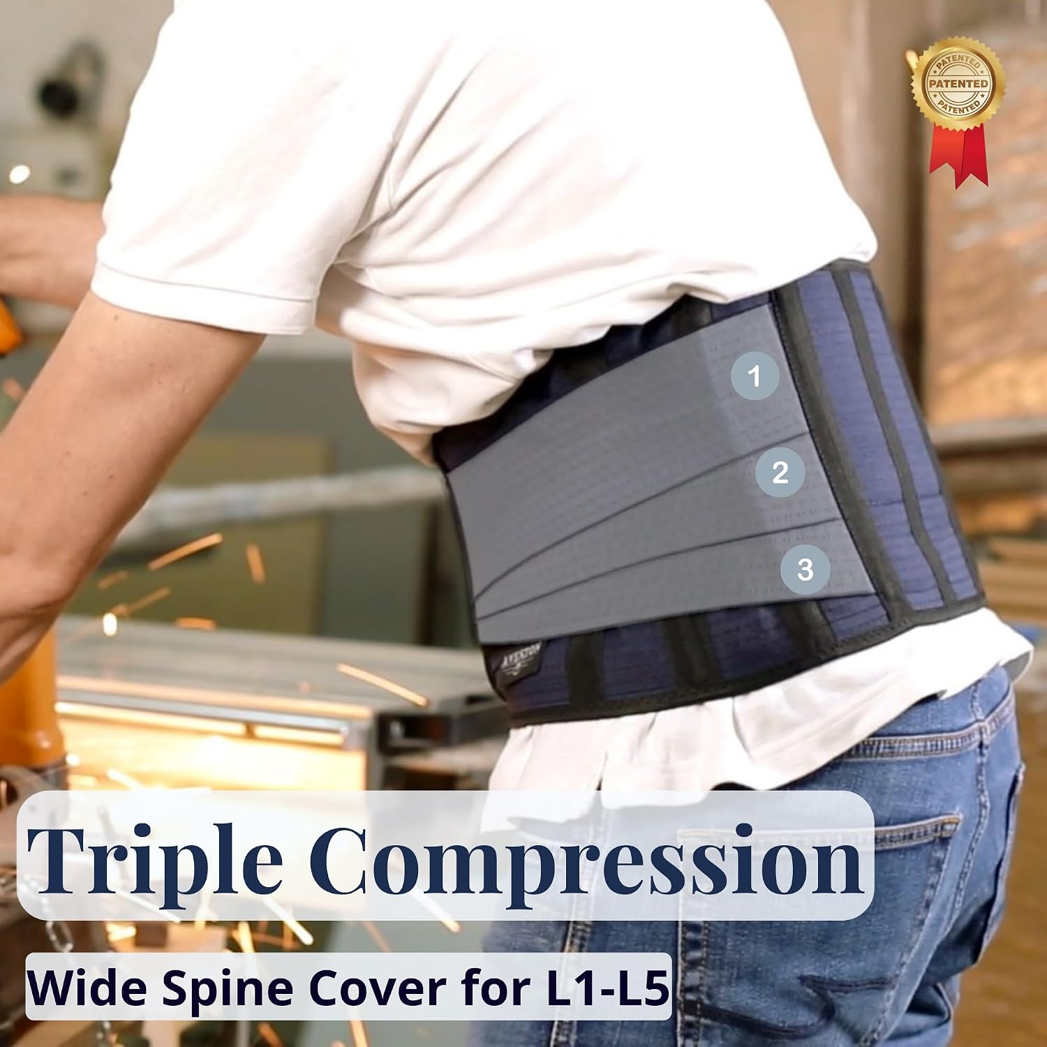 Detalle de AVESTON Back Support Lower Back Brace for Pain Relief (Large)