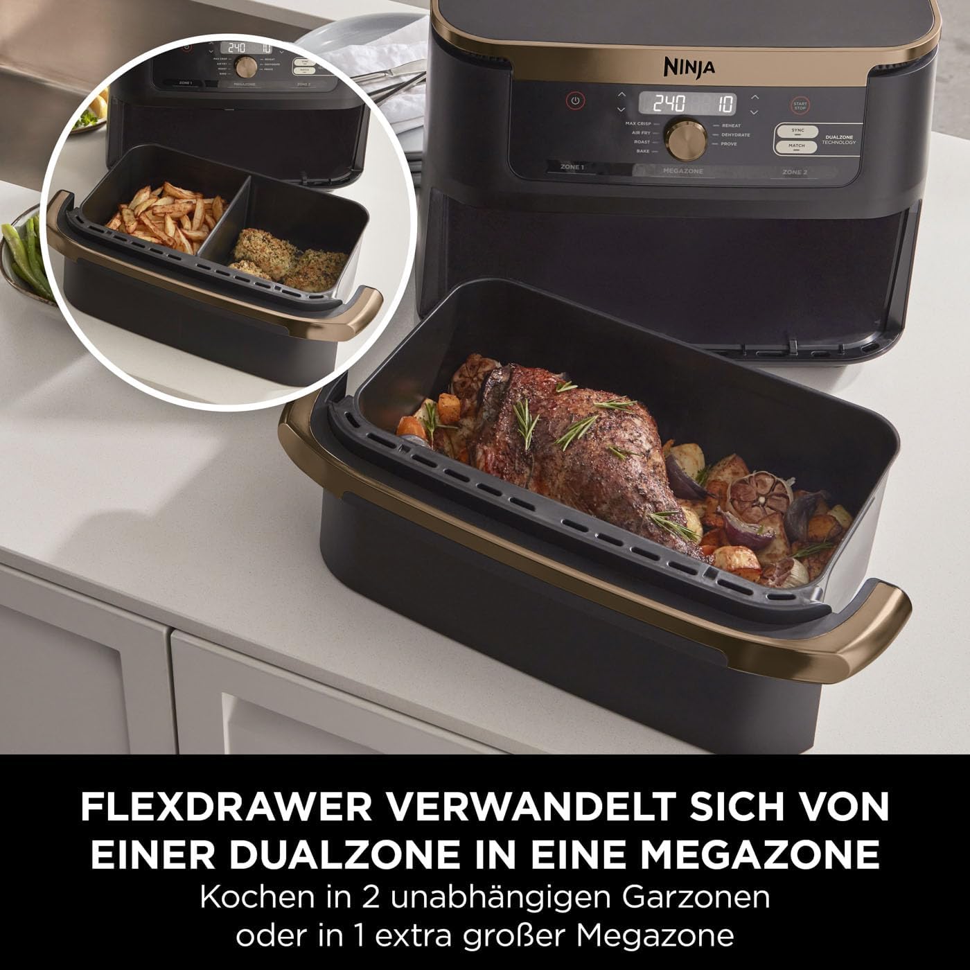 Detalle de Ninja AF500EUCP Heißluftfritteuse 10,4 L