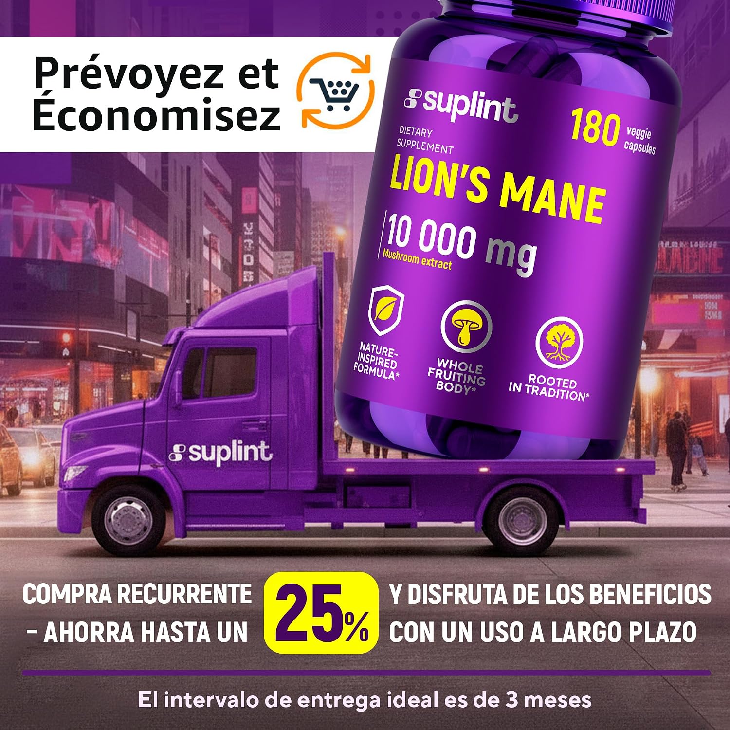 Detalle 2 de Melena de León Cápsulas 10.000 mg 180 cápsulas