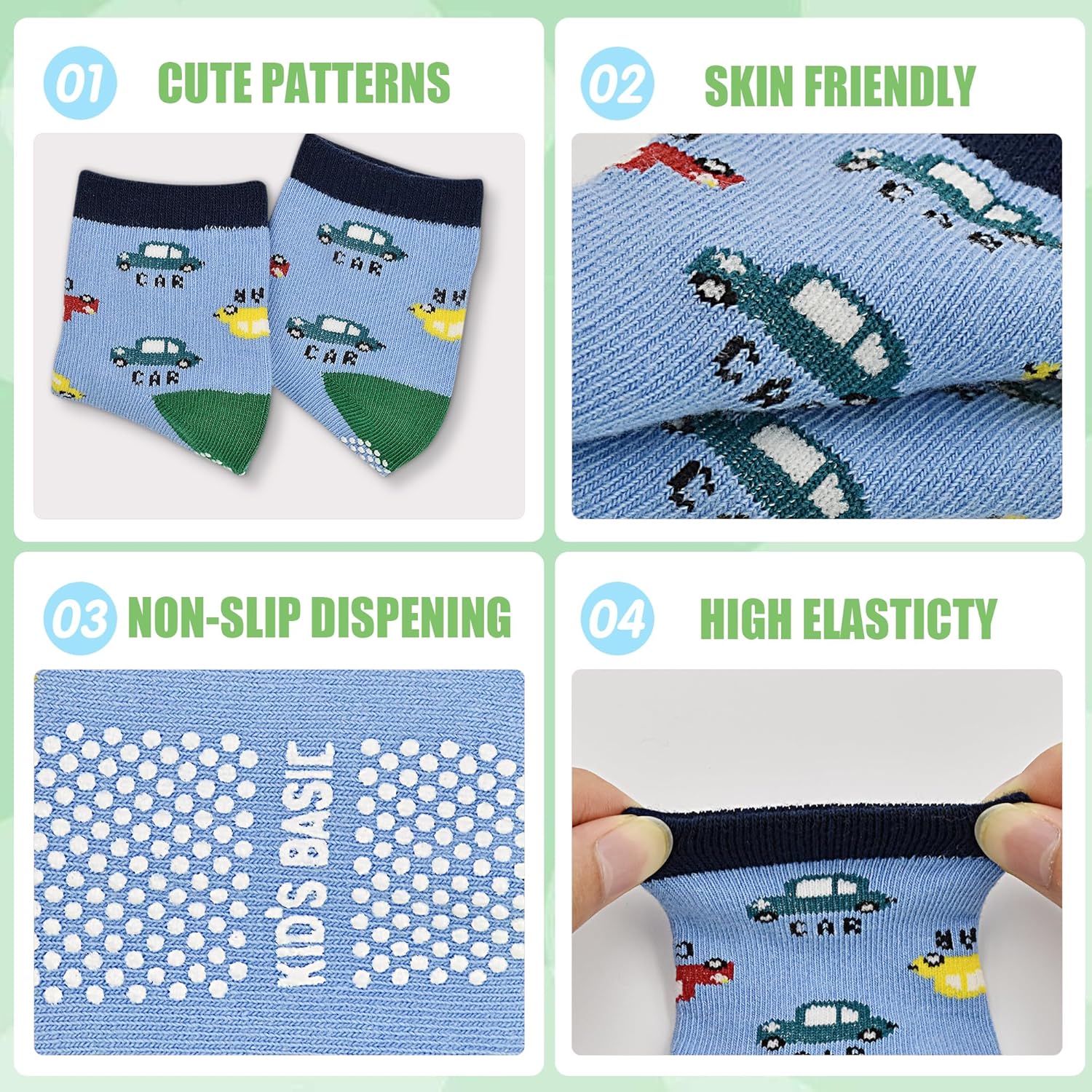 Thumbnail 2 de HYCLES Baby Grip Socks: 12-Pair Non-Slip Pack for 0–7 Years