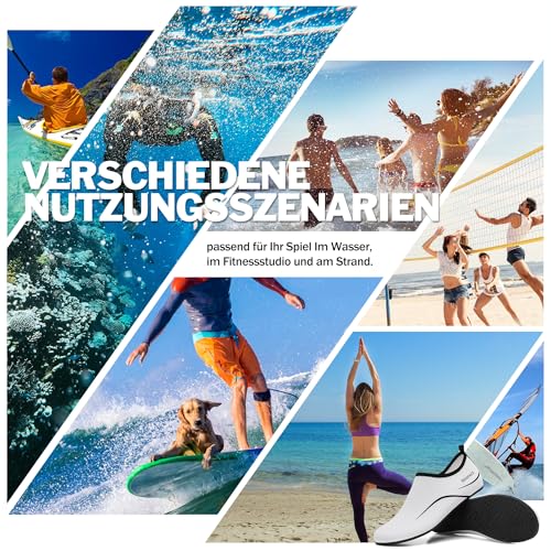 Thumbnail 7 de Sixspace Badeschuhe Damen & Herren Weiss 38 EU – Wasserschuhe mit rutschfester Sohle