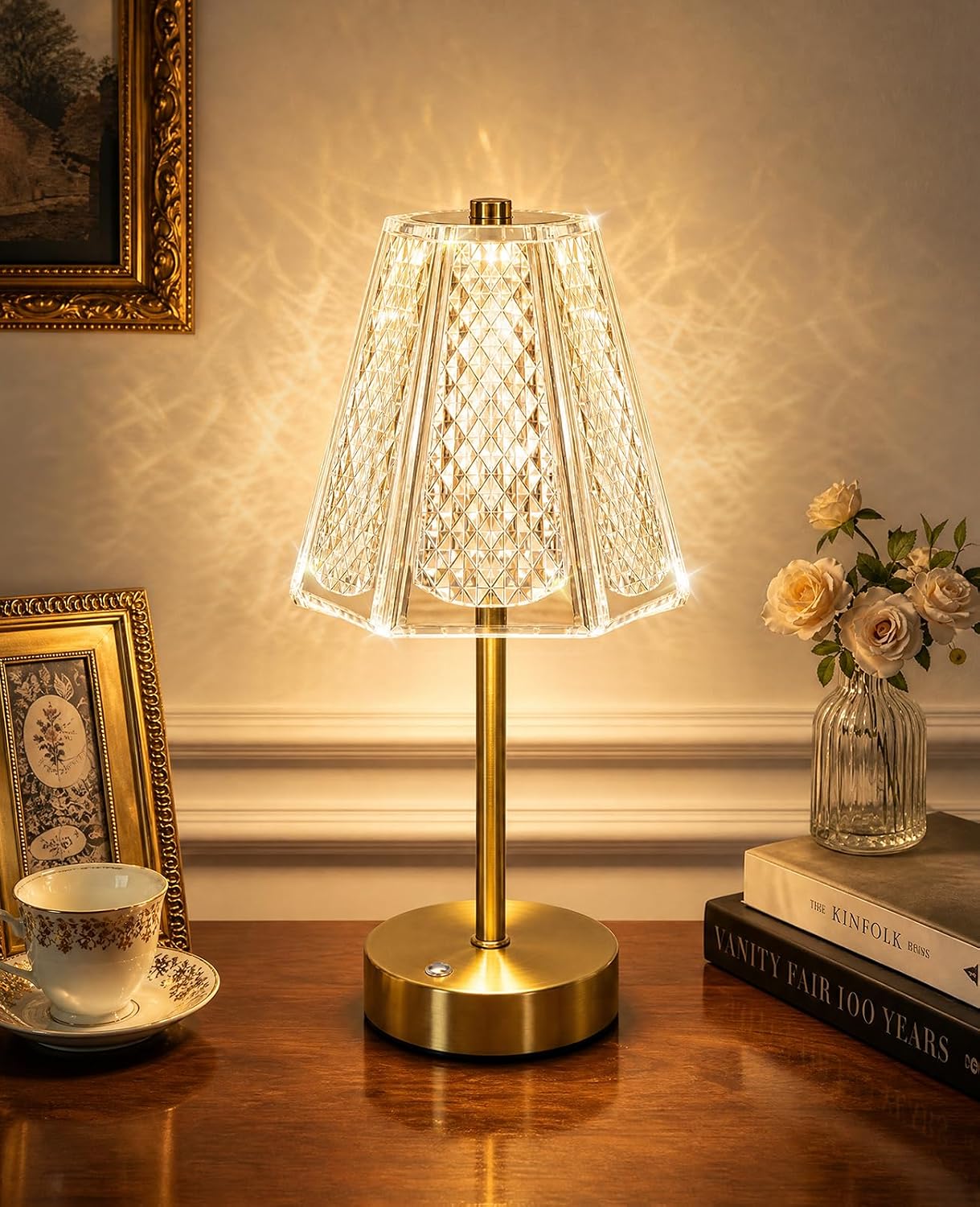 Detalle de Rechargeable Table Lamp with 5200mAh Battery — Cordless, Touch Control and 3 Colour Options