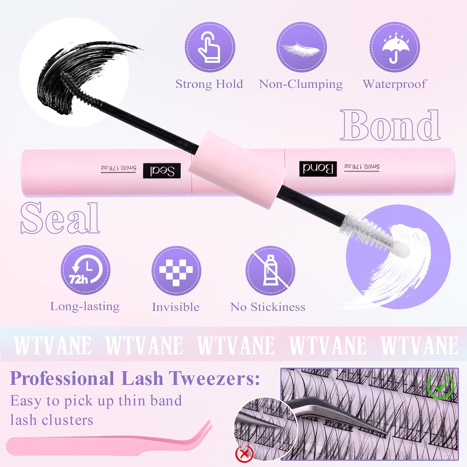 Thumbnail 6 de Wispy Lash Clusters Kit Natural Eyelash Clusters Extensions Kit 144pcs by Wtvane