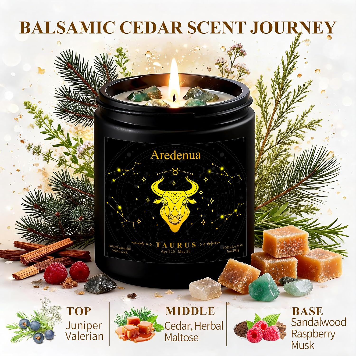 Detalle de Taurus Zodiac Candle, 7 oz
