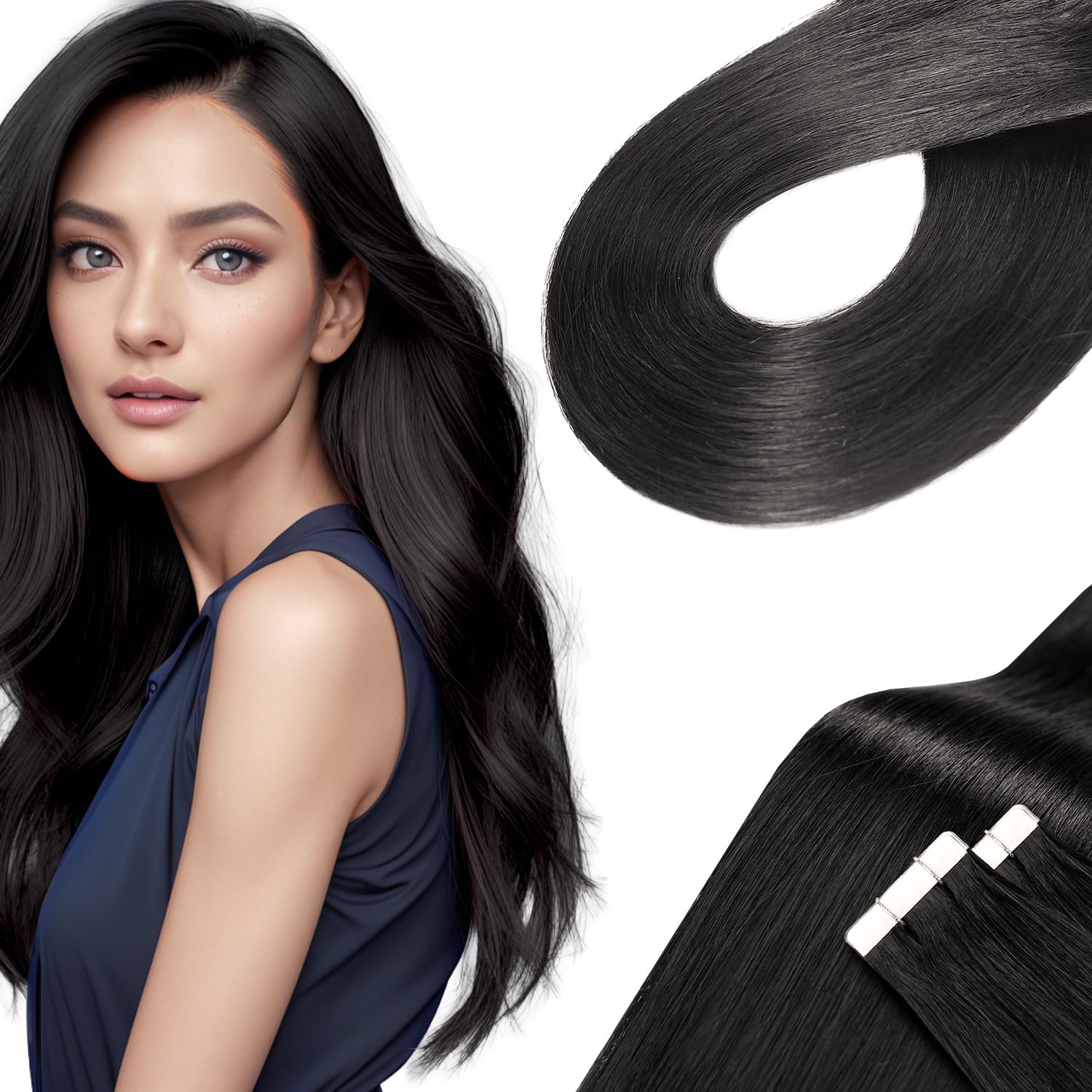 Detalle de LieblichWelle Tape Extensions 45 cm Echthaar