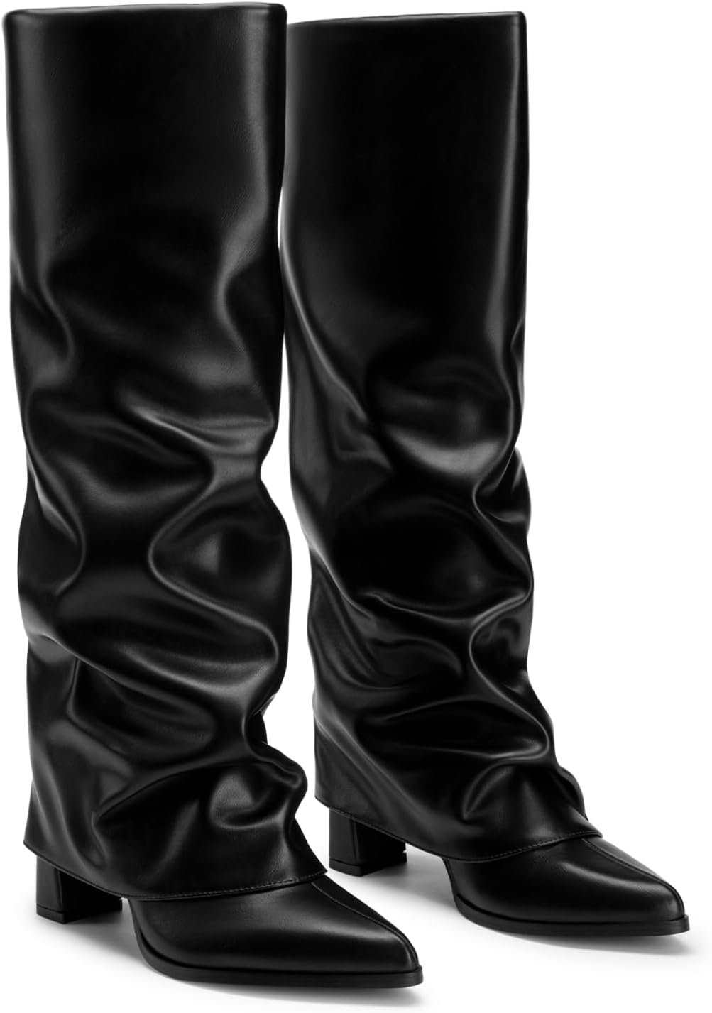 Thumbnail 5 de Athlefit Women's Knee-High Fold-Over Boots with 3.17-Inch Chunky Heel