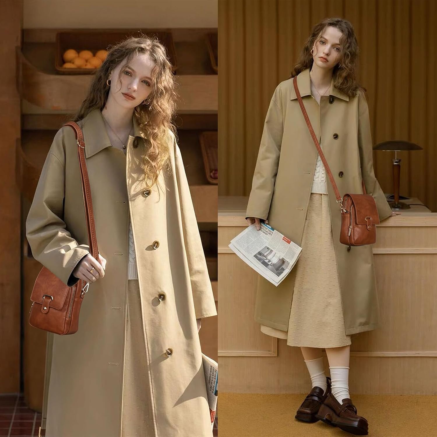 Thumbnail 6 de Leathario Cross Body Bag Women: Vegan Leather Phone Bag in Small Cross-Body Style