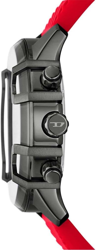 Detalle de Diesel Griffed Watch for Men — Édition robuste au chronographe et bracelet rouge