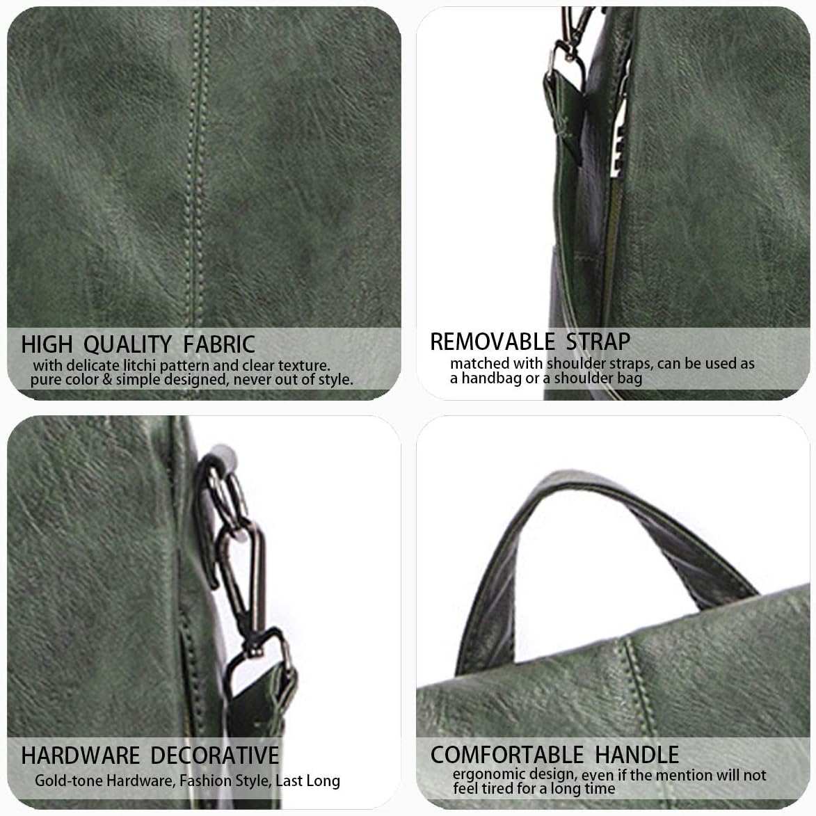 Thumbnail 4 de BUKESIYI Donna Zaino Elegante Verde in PU Pelle 2024 – Zainetto 3-in-1 con Tracolla