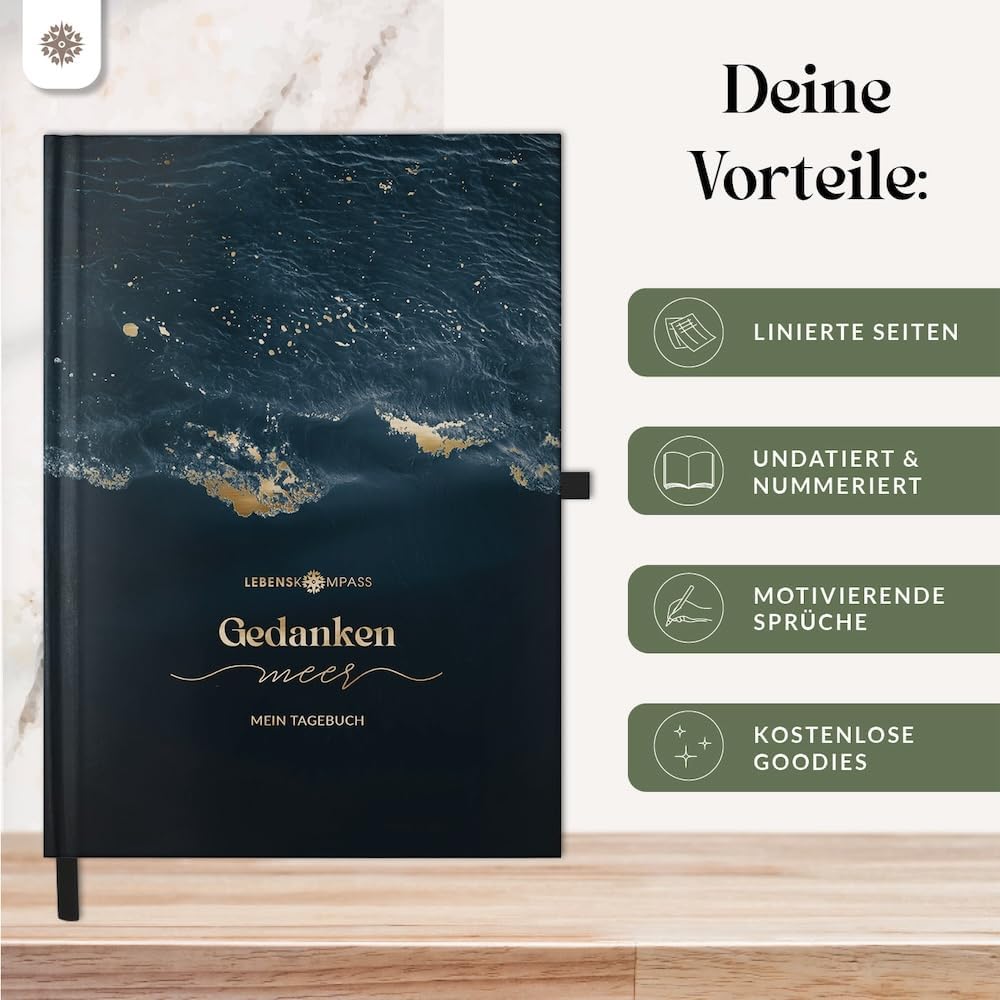 Detalle 2 de Lebenskompass Gedankenmeer Brise Gedankentagebuch