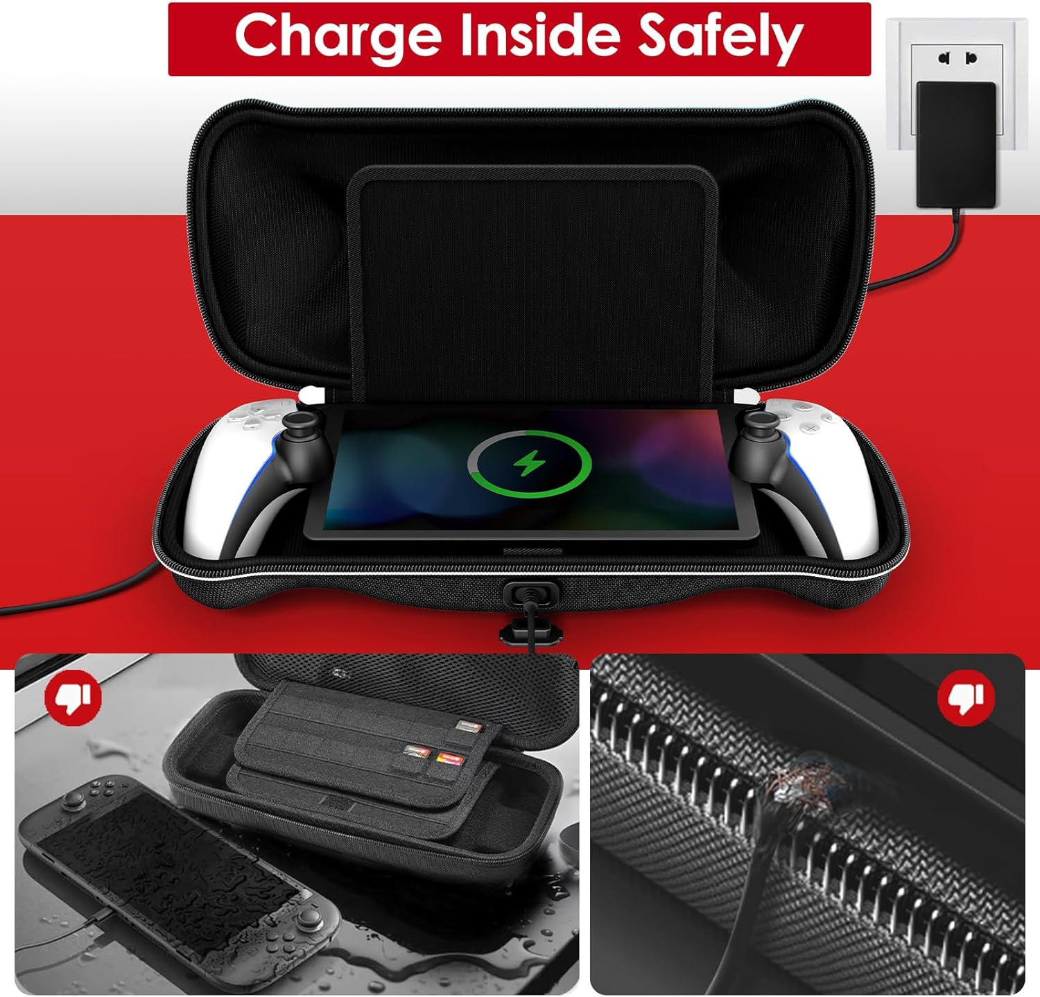 Thumbnail 2 de iVoler Custodia rigida con foro di ricarica per PlayStation Portal e 2 pellicole in vetro temperato 9H