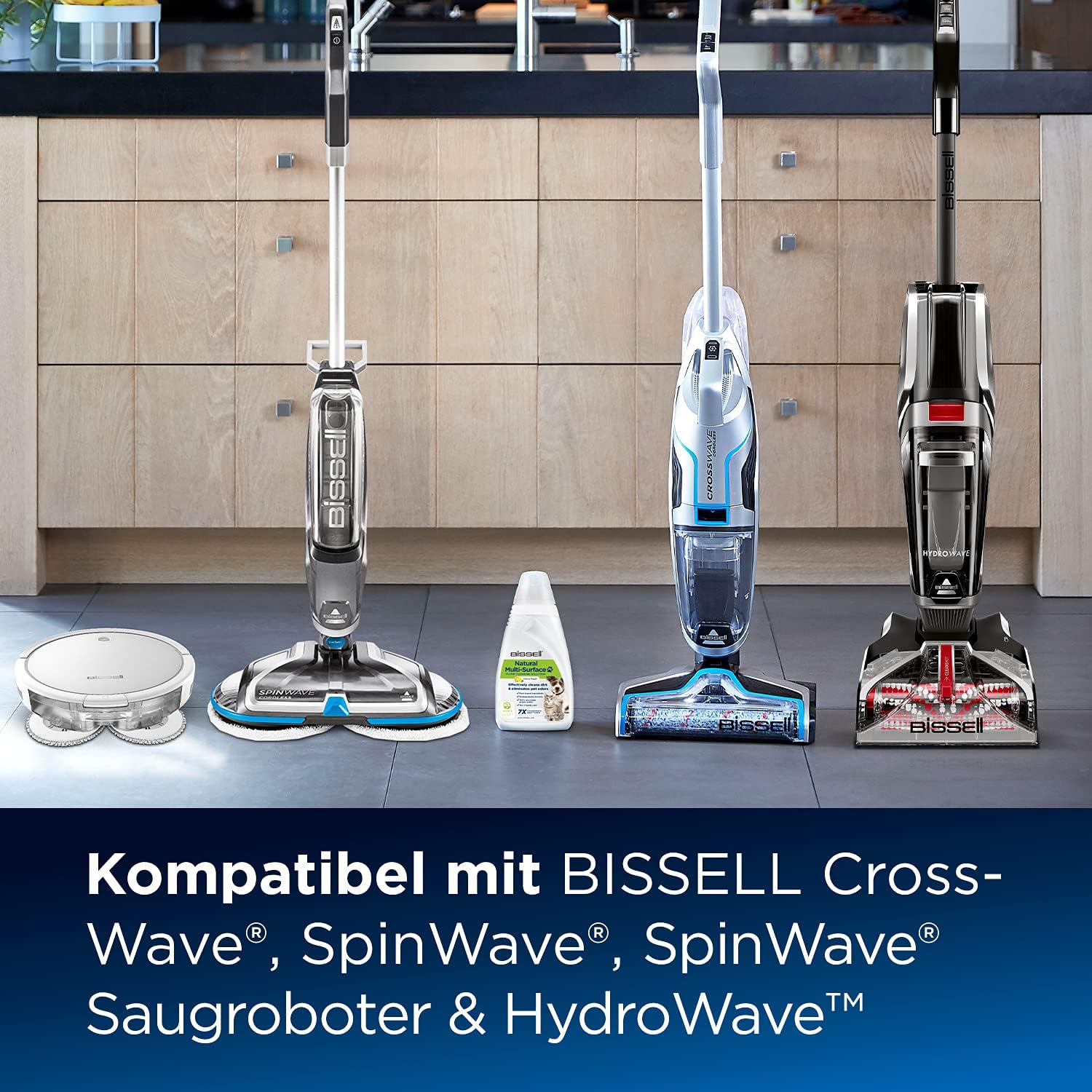 Detalle de BISSELL Natural Pet Mehrflächen-Bodenreinigungslösung 2 l – haustierfreundliche, pflanzenbasierte Reinigung für CrossWave & SpinWave