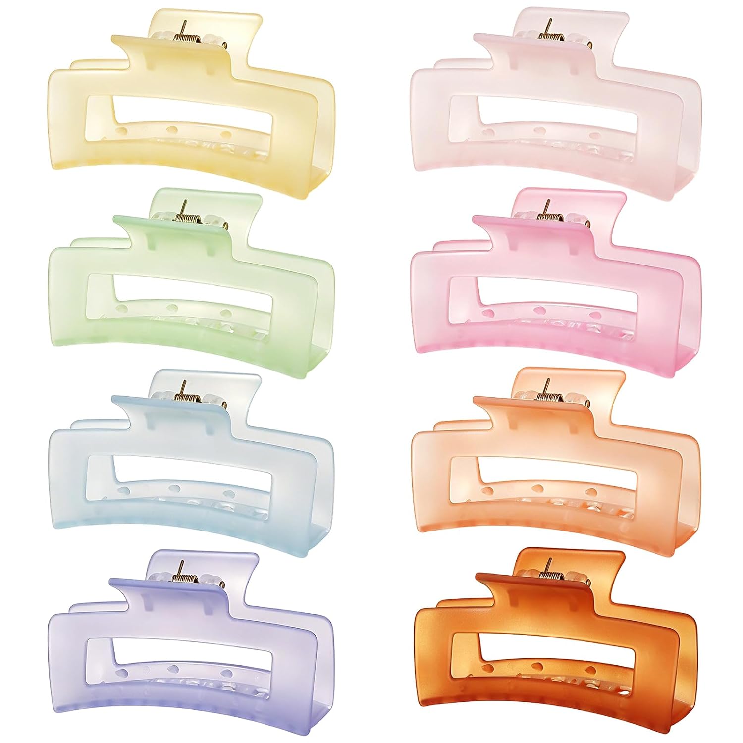 Detalle de LAXIZAR 8-Pack 3.5-Inch Hair Claw Clips, Multicolor Plastic Set