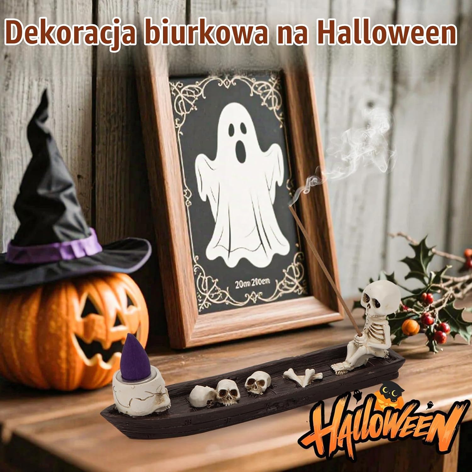 Detalle de Fonyet LQQ-3813 – gotycki uchwyt na kadzidełka 2 w 1, dekoracja Halloween