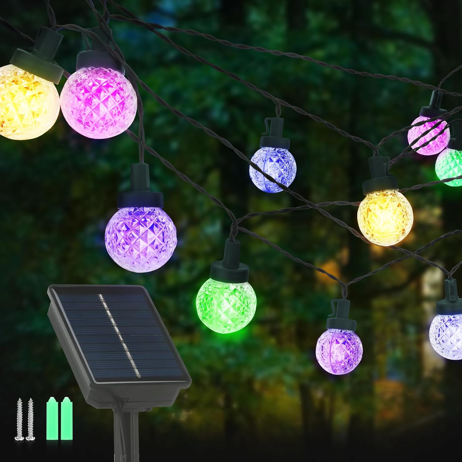Thumbnail 5 de mafiti Solar Lights Outdoor Garden: 40ft 66 LEDs Crystal Ball String Lights