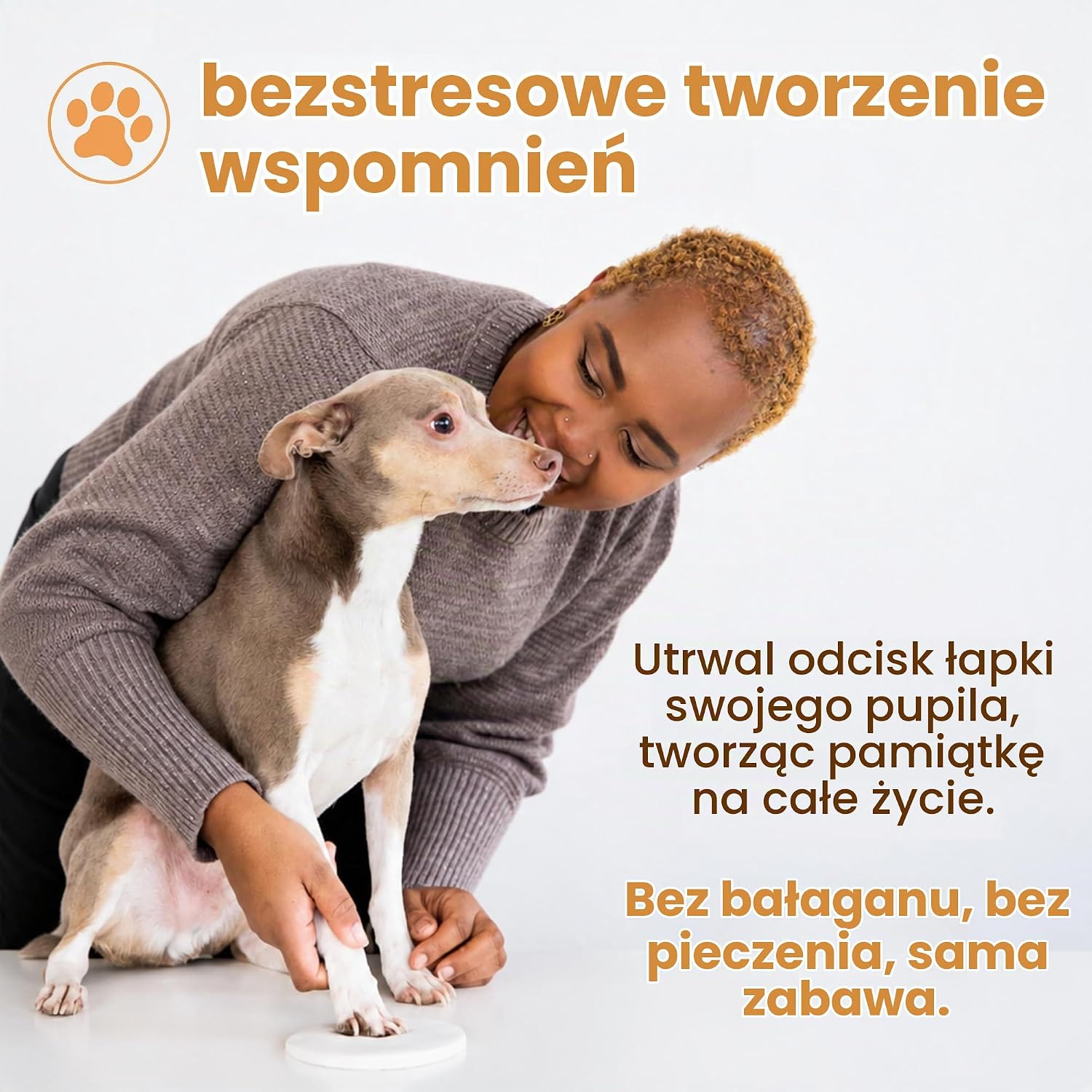 Thumbnail 4 de Pearhead 83016 – biała ramka na zdjęcie i odcisk łapy z gliną