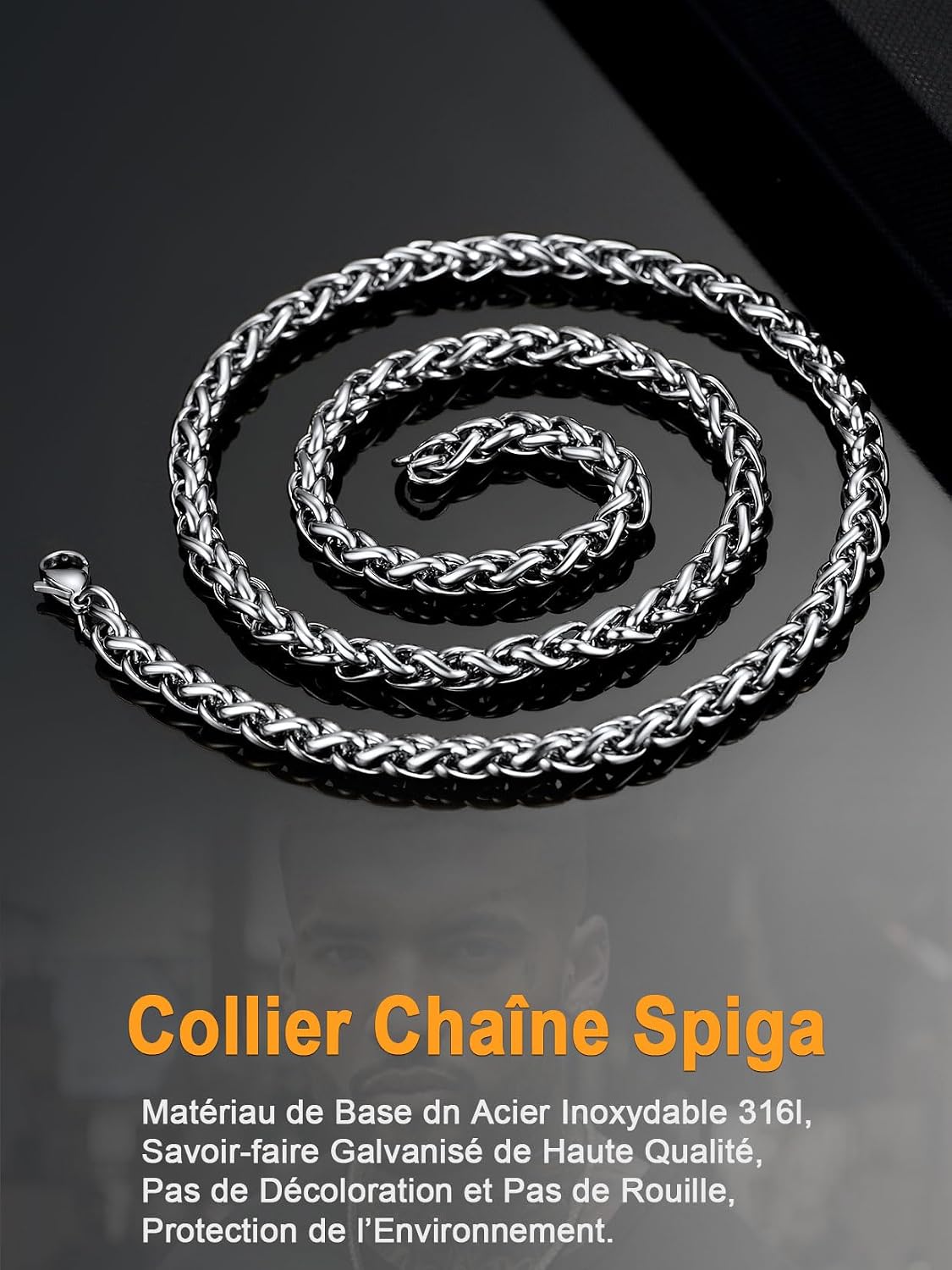 Thumbnail 5 de U7 Chaîne Homme Maille Spiga 6 mm