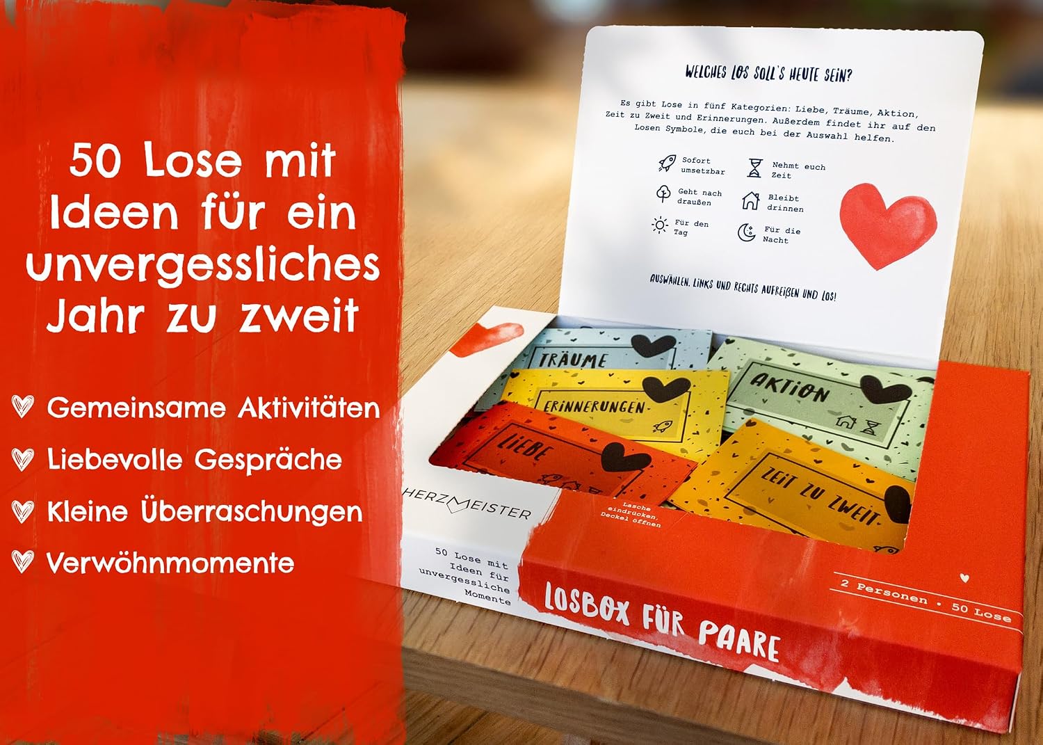 Detalle 2 de Geschenk für Paare Losbox 50 Ideen