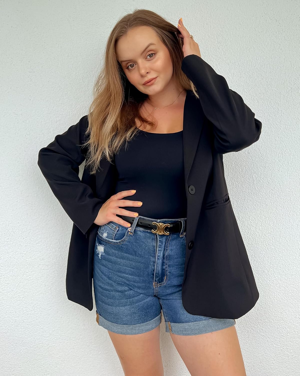 Thumbnail 2 de luvamia Women’s Casual Ripped Denim Shorts (High Rise, Distressed, Rolled Hem)