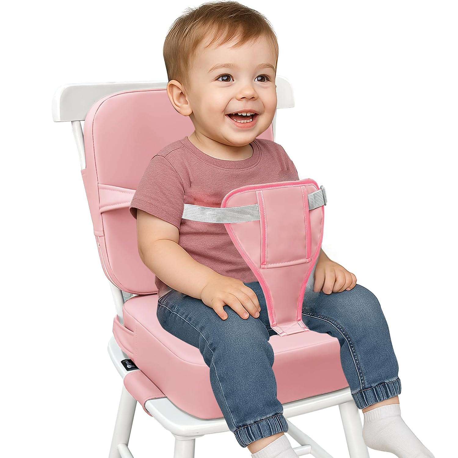 Detalle de Toddler Booster Seat with Backrest and Waterproof PU Cushion