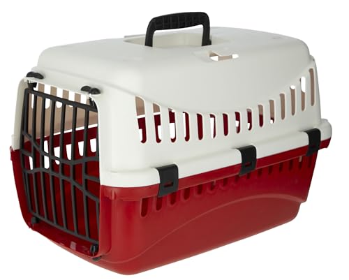 Detalle de Kerbl 81348 Expedion – Boîte de transport pour animaux domestiques (45x30x30 cm) crème/bordeaux
