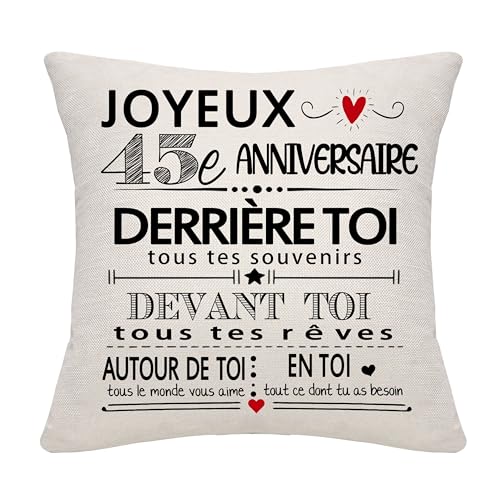 Housse de coussin pour anniversaire 45 ans ⚰