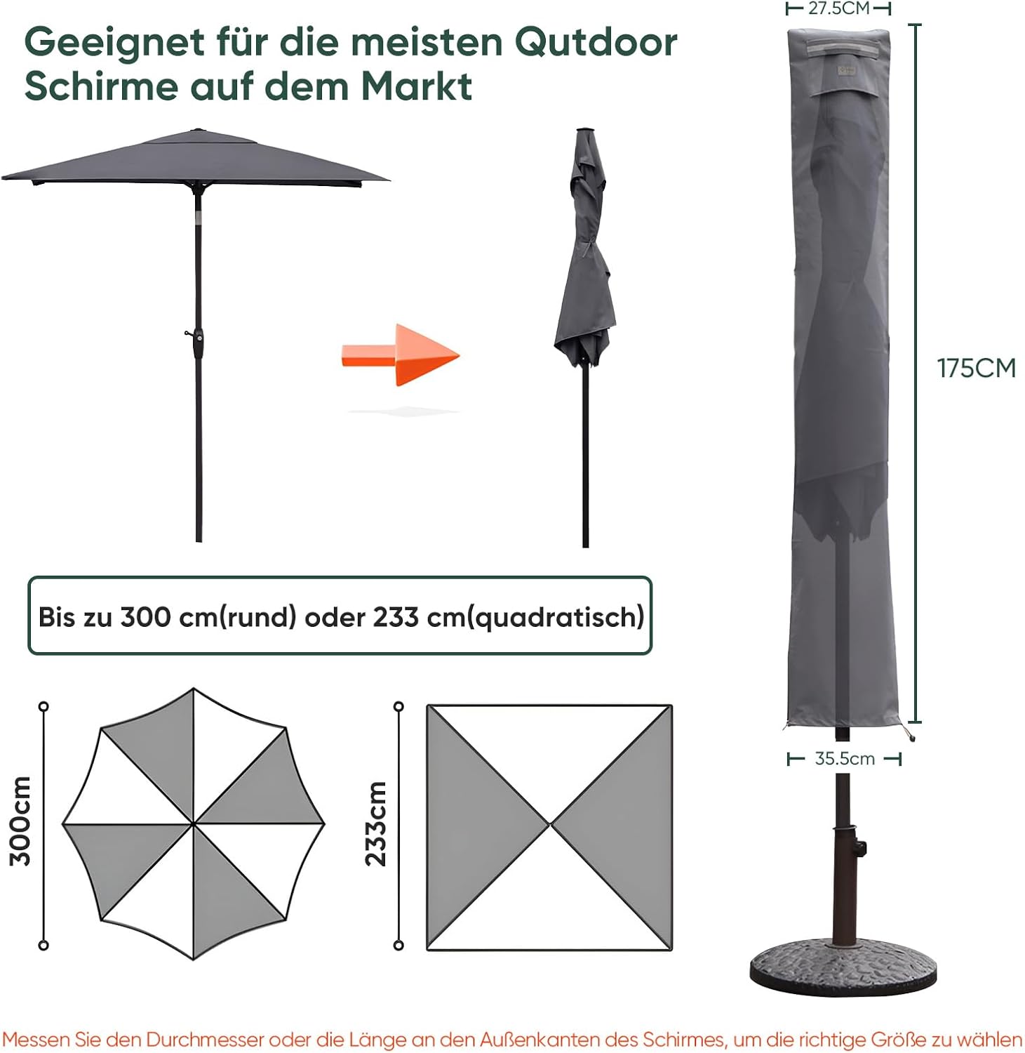 Thumbnail 1 de Sekey Funda Resistente para Parasol Colgante ☂️ 175x27.5cm