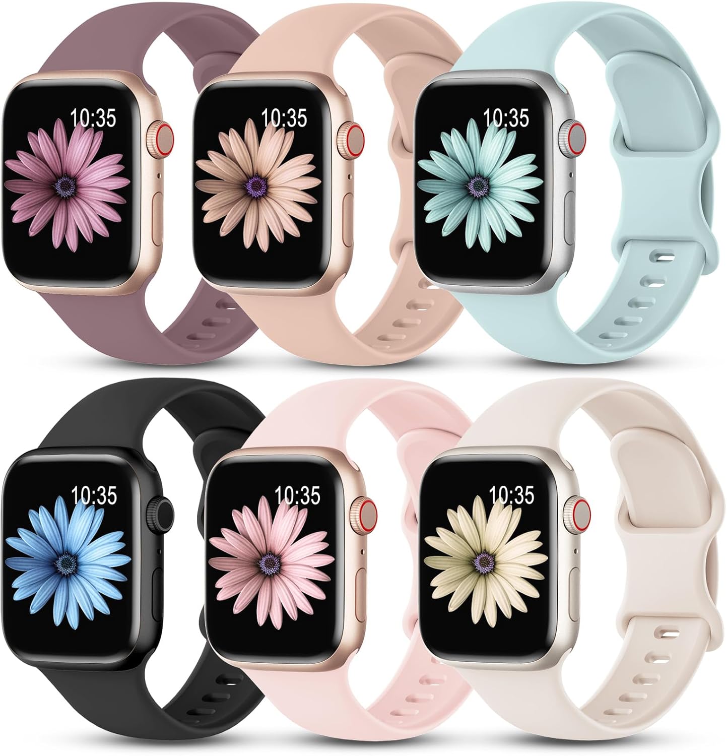 Thumbnail 5 de Higgs 6 Pack Sport Straps for Apple Watch (11/10/Ultra/9/8/7/6/SE/Series 1–4) in silicone