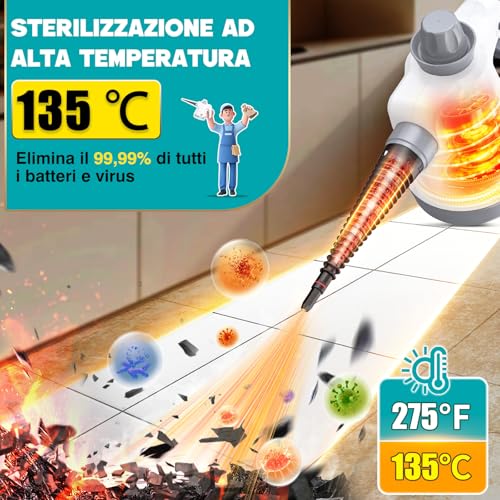 Detalle de Rolipo Pulitore a Vapore Portatile: Pistola Multifunzione per Uso Domestico