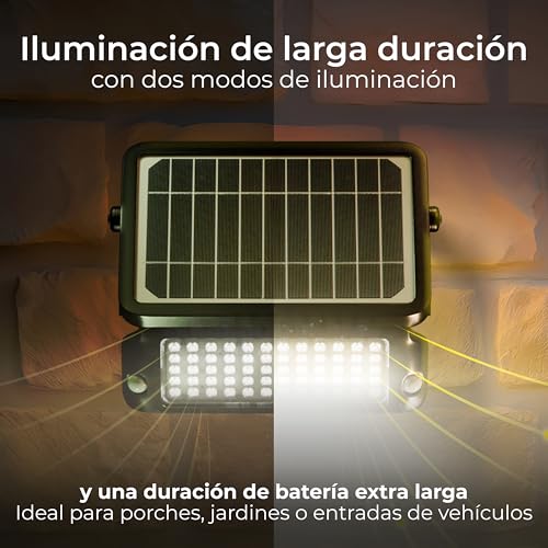 Detalle de Luceco Foco LED Solar Exterior con Sensor PIR LEXSF11B40 (Negro) – 10W, 1080lm, 4000K, IP65