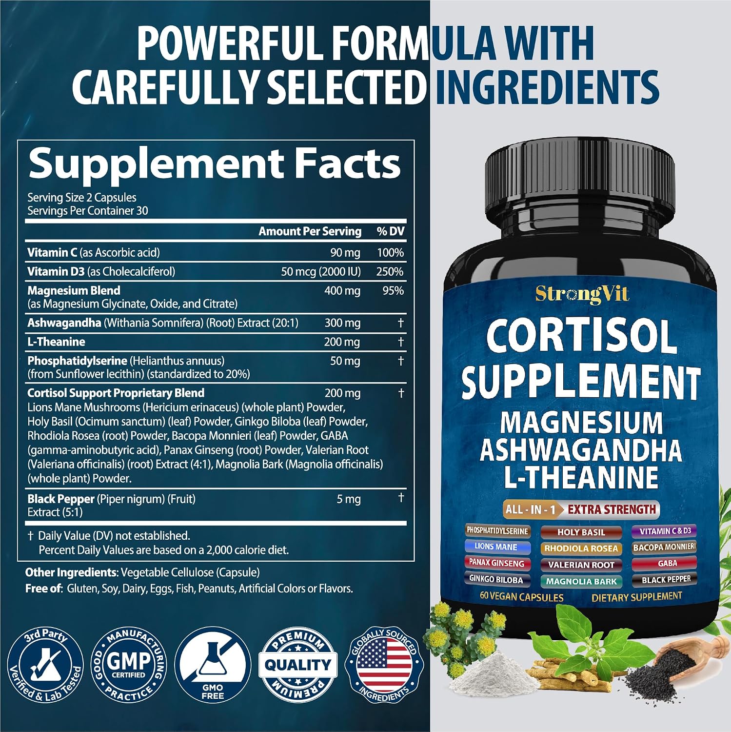 Thumbnail 6 de StrongVit Cortisol Supplement, 60 Capsules with Magnesium and Ashwagandha
