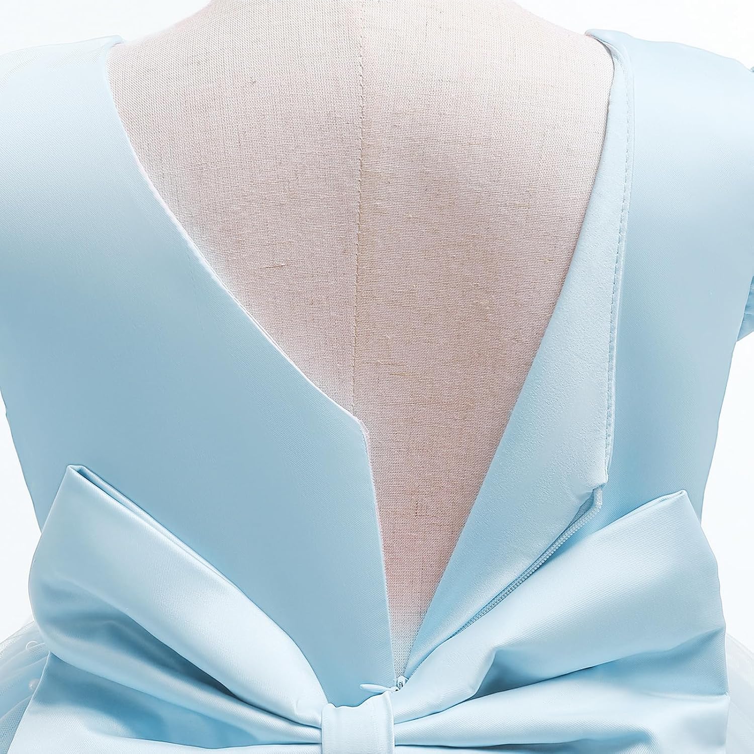 Thumbnail 6 de Robe de demoiselle d’honneur JiAmy sans manches en tulle (col en V, nœud papillon) pour filles 4 à 7 ans