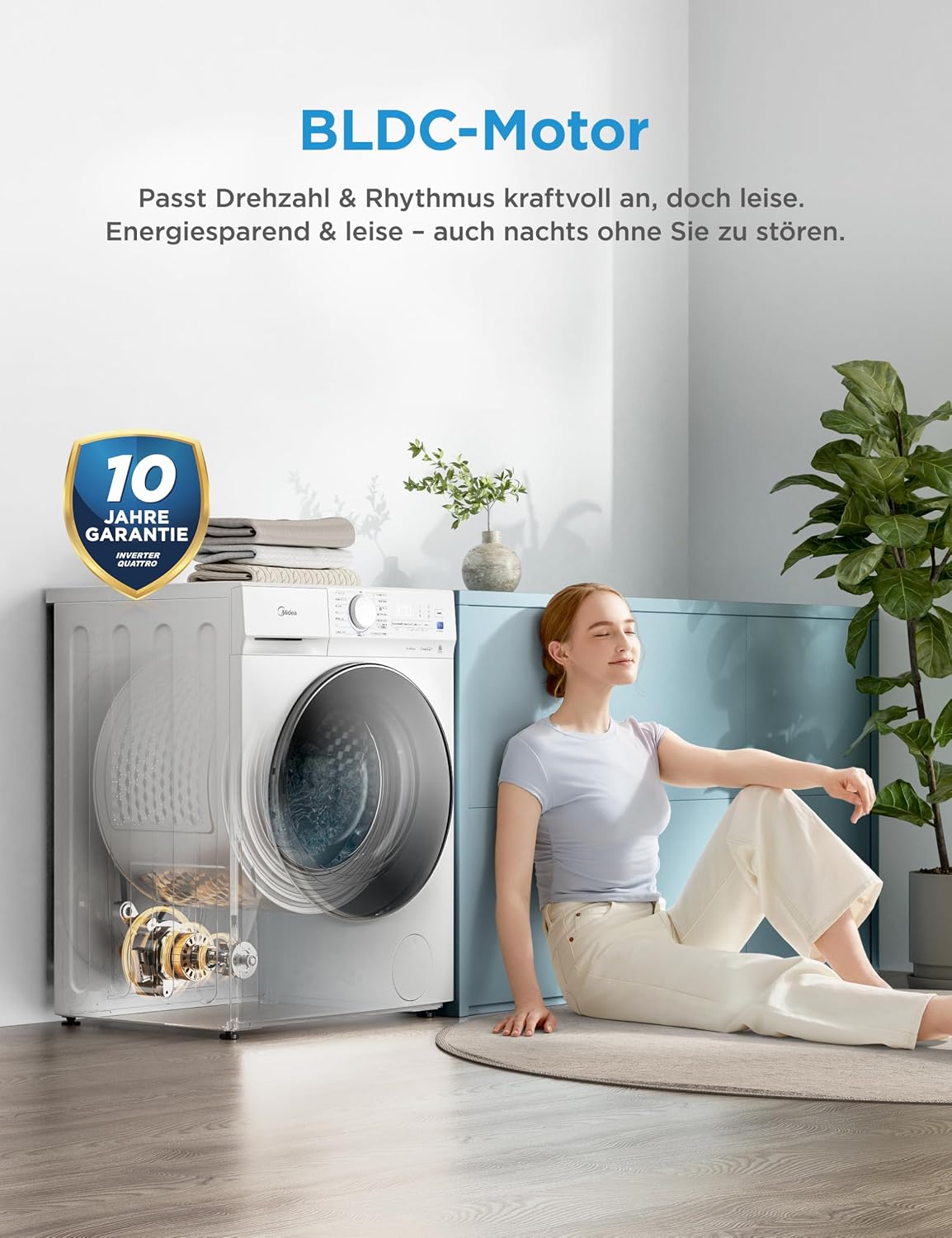 Thumbnail 6 de Midea Waschmaschine MFV3EW100BA10 – 10 kg, A-10%, leise und vielseitig