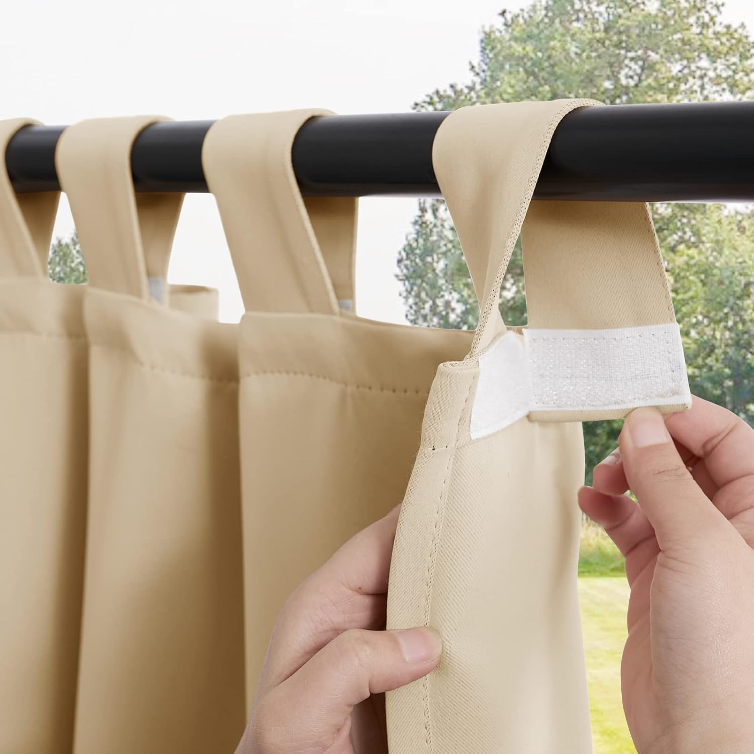 Thumbnail 3 de PONY DANCE Outdoor Gardinen Wetterfest 2er Set – H 213 x B 132 cm, Biscotti Beige