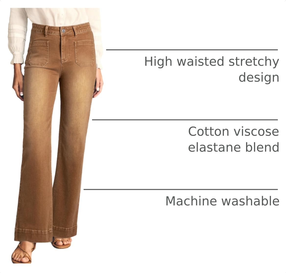 Detalle 2 de Astylish Women's Wide-Leg Jeans Cotton Blend