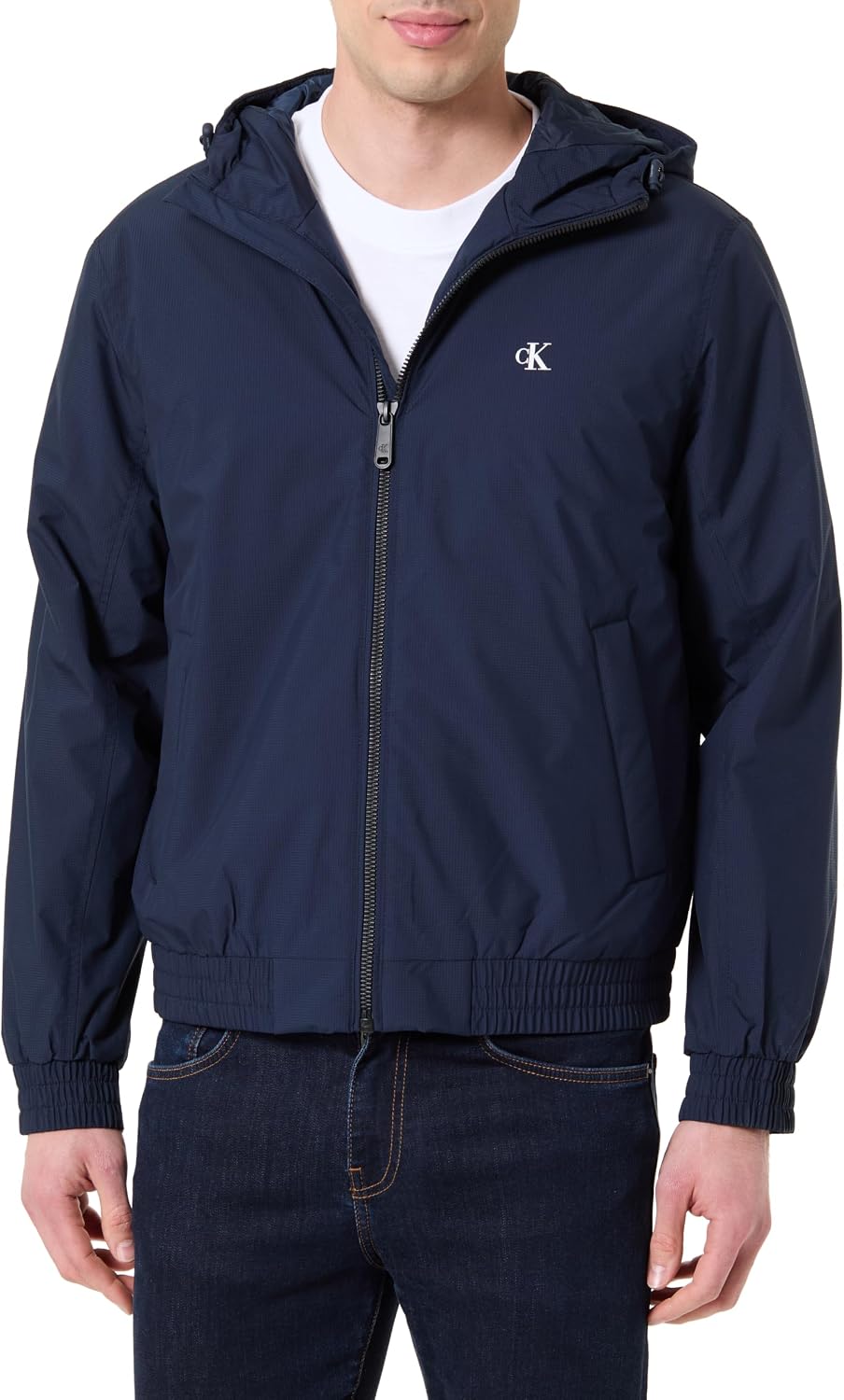 Detalle de Calvin Klein Men's Hooded Ripstop Harrington Jacket Lv04re516g