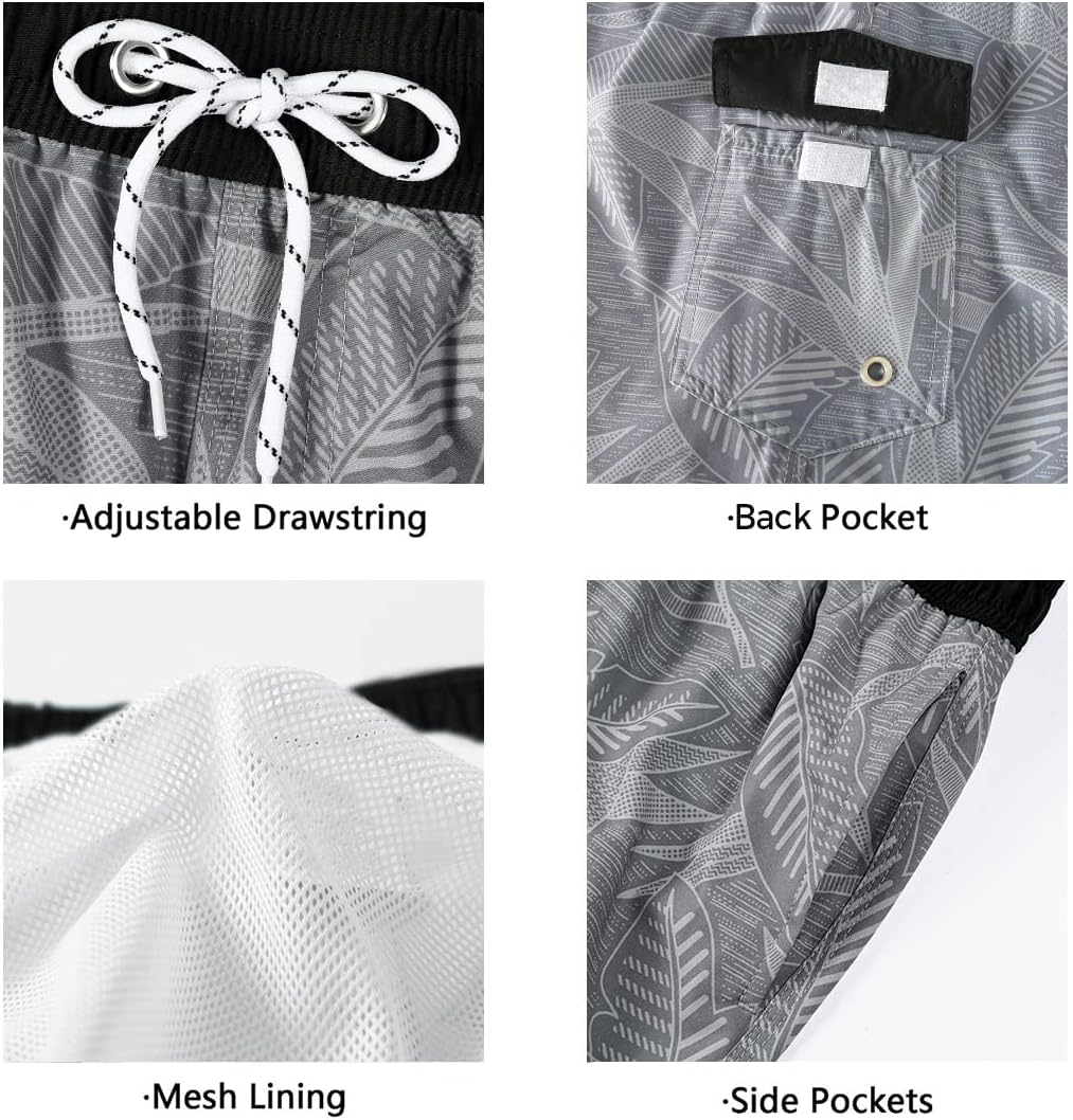 Detalle de iCKER Mens Swim Shorts: 3D Print Beach Boardshorts for Summer