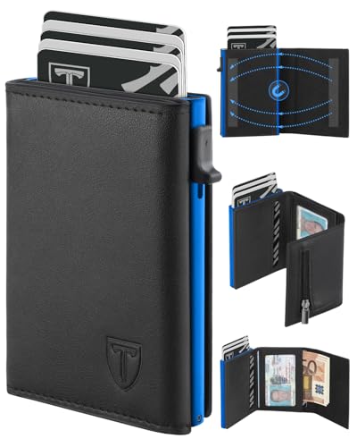 Detalle de TEEHON Cartera Hombre de Cuero con Cierre Magnético y Protección RFID