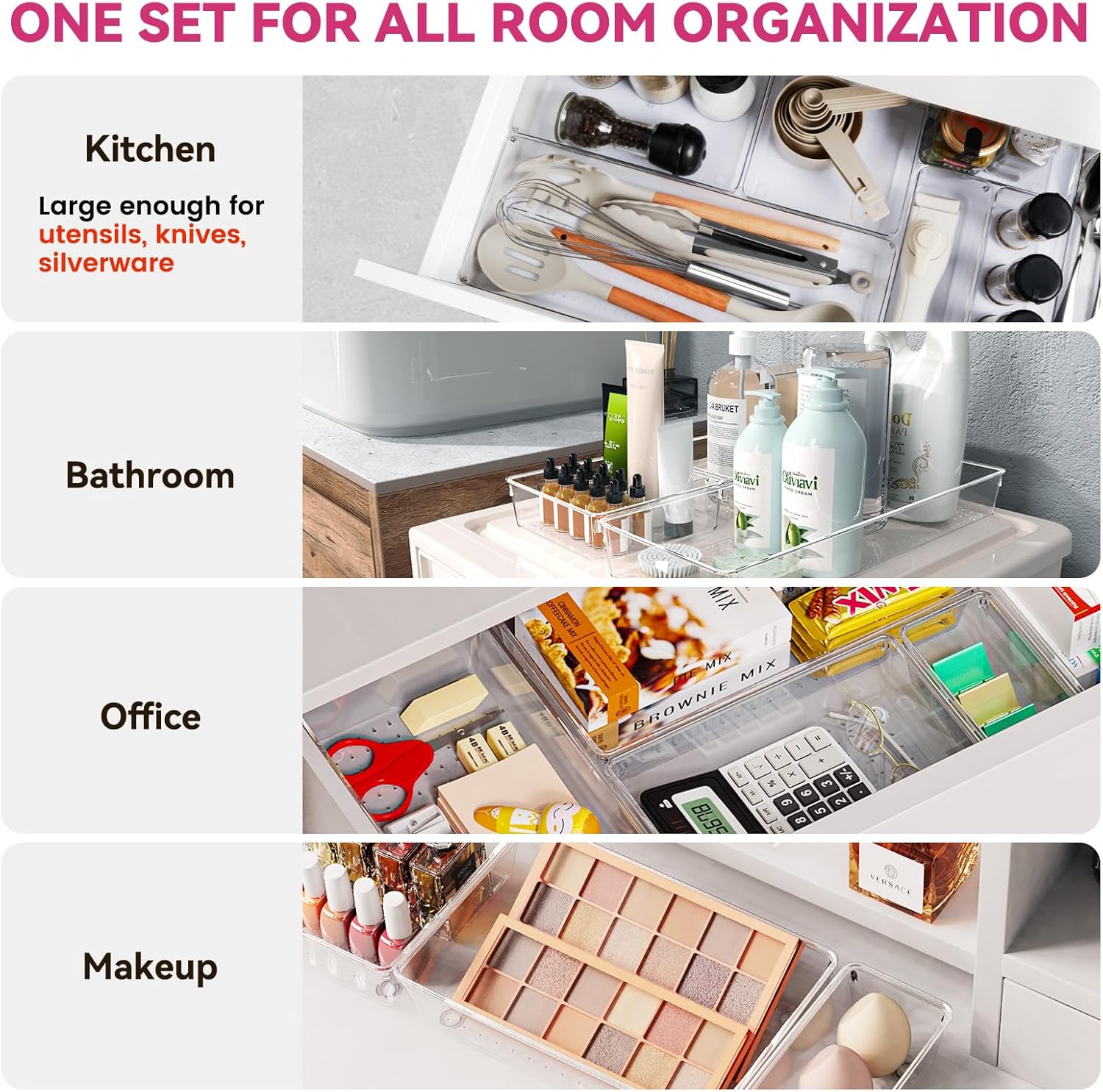 Thumbnail 2 de Criusia Large Drawer Organizer Bins 26-Pack for Kitchen Utensils 🧰