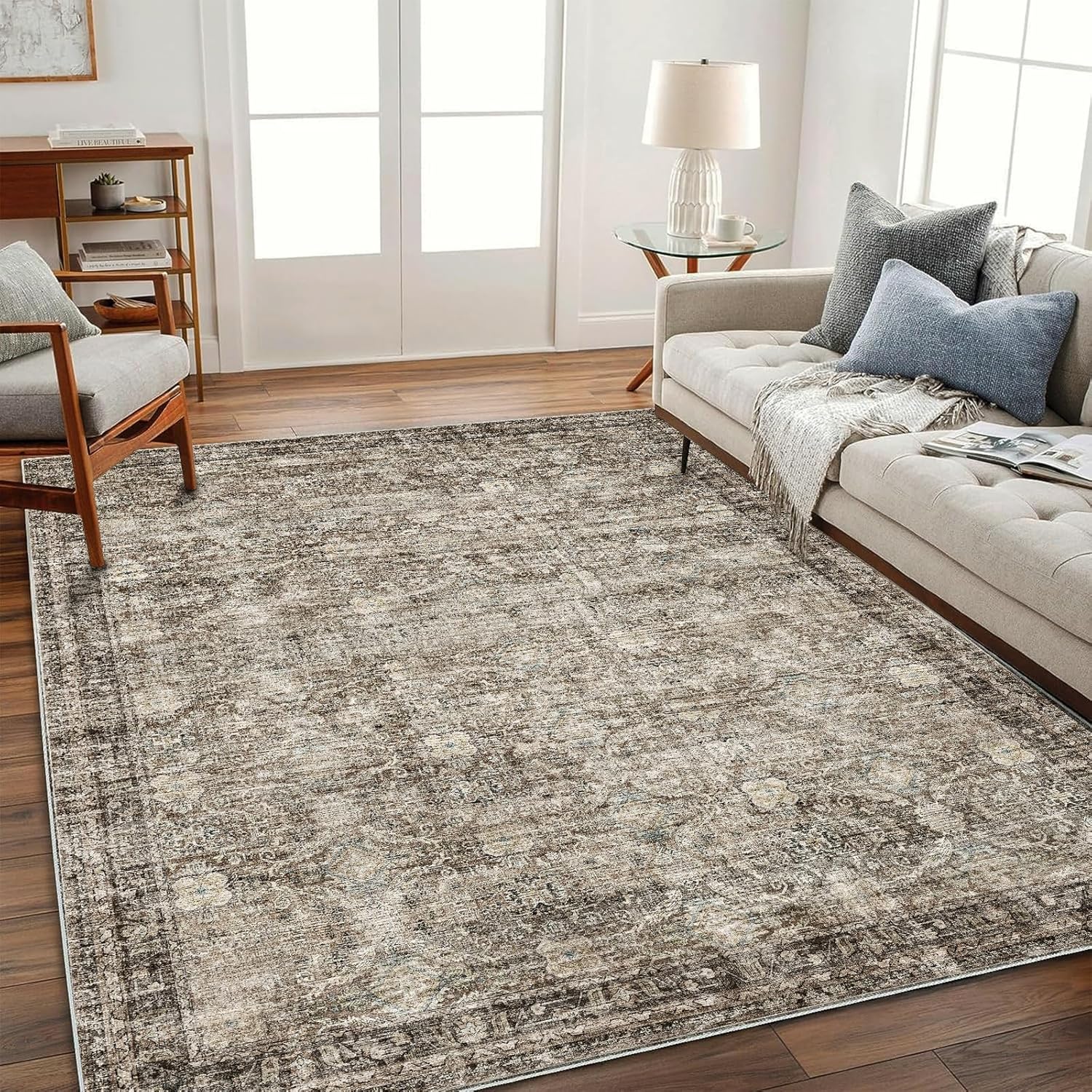 Thumbnail 1 de CHAMPLANT Washable Area Rug 9'x12' Retro Boho