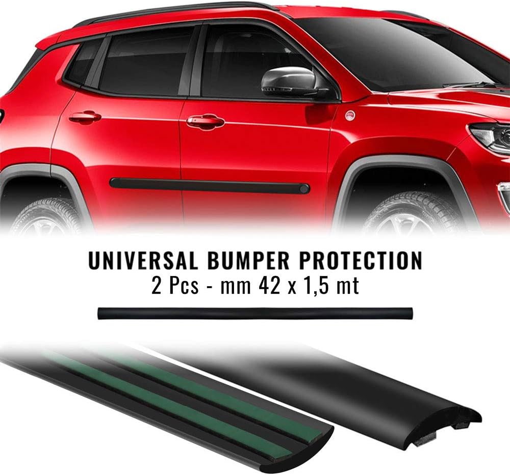 Detalle 2 de 4R Quattroerre.it 12278 Modanature Bumper Paracolpi per Auto, 42 mm x 1,5 mt, 2 Pezzi