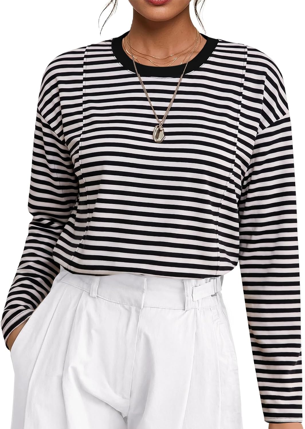 Detalle de Sipaya Women's Long-Sleeve Shirt, Cotton Blend