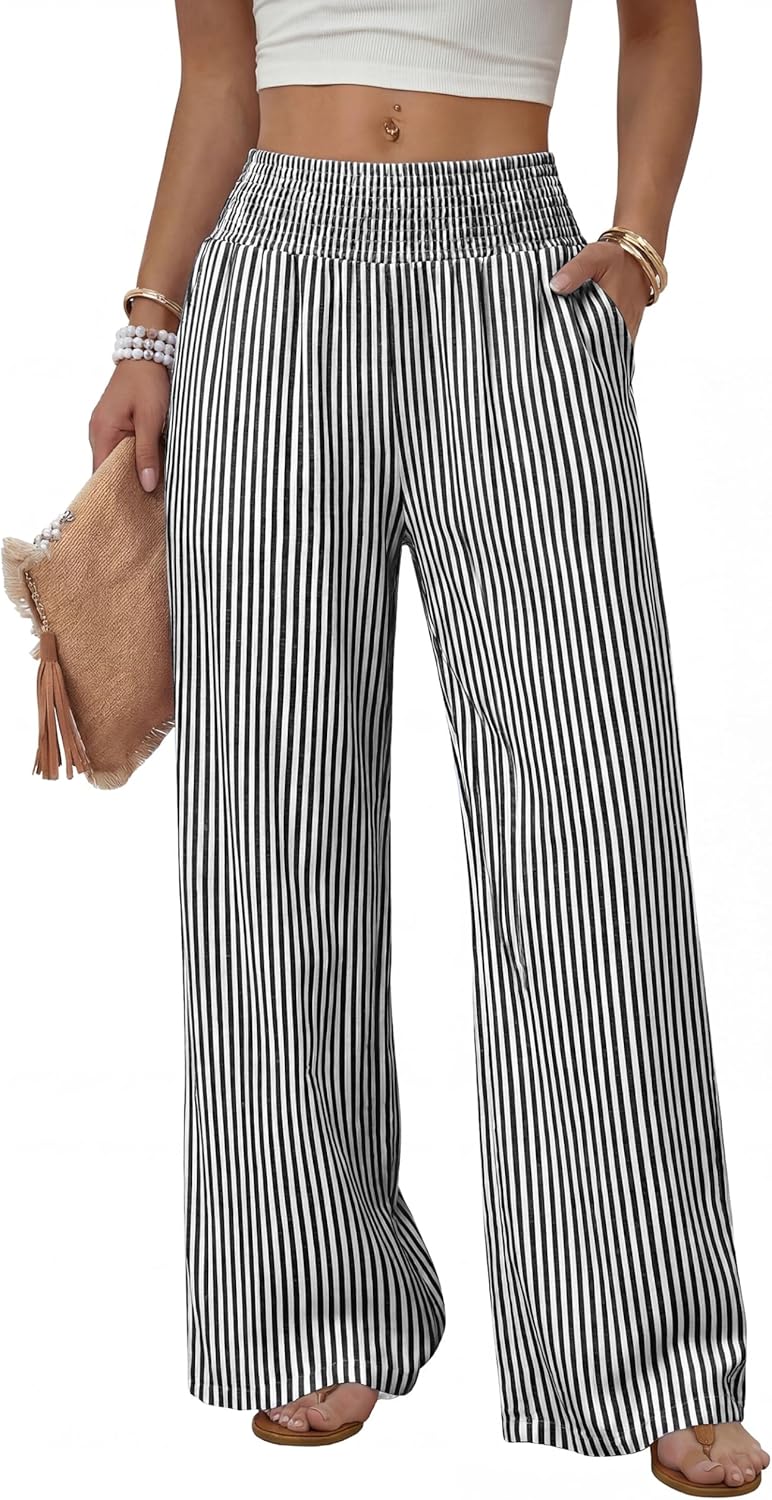 Thumbnail 5 de Sampeel Wide Leg Pants for Women: High-Waist Trousers with Pockets for Casual & Lounge Wear