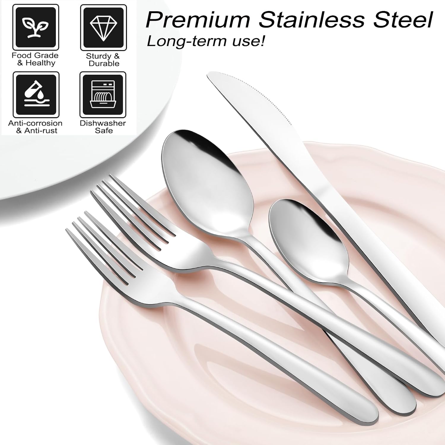 Detalle de Pleafind 72-Piece Flatware Set